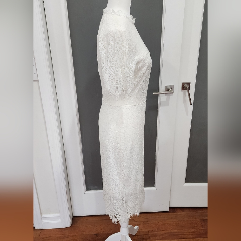 Lace Ivory Midi Dress - Picture 7 of 11